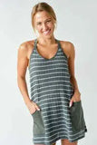 Striped Crotchet Detail Tennis Dress