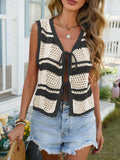 Black Boho Tie Vest
