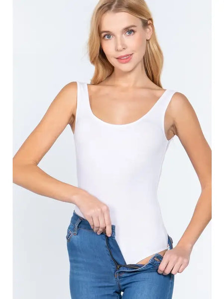 Double Lined Bodysuit (White)