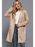 Faux Suede Jacket (Taupe)
