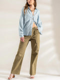 Striped Denim Button Up