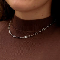 Paper Clip Necklace (Silver)