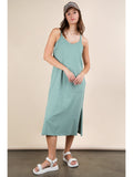 Midi Comfy Casual Dress (Sage)
