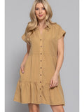 Tencel Tiered Dress (Khaki)