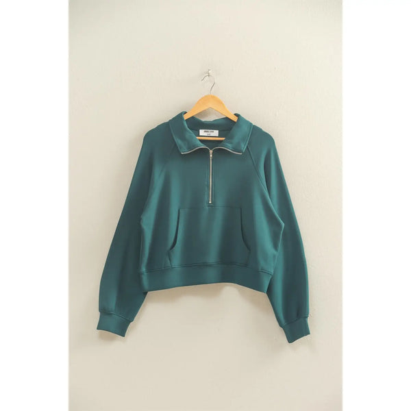 Scuba Girl Quarter Zip (Green)