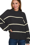 Samantha Striped Sweater (Black)