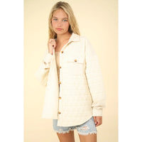 Quilted Button Down (Cream)