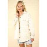 Quilted Button Down (Cream)