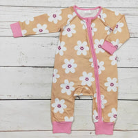 Baby Smiley Floral Zip Sleeper