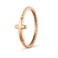 18K Cross Ring (Rose Gold)