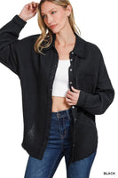 Gauze Button Up (Black)