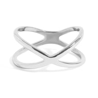 18K X Geometric Ring (Silver)