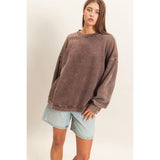 Acid Wash Lounging Crew (Brown)