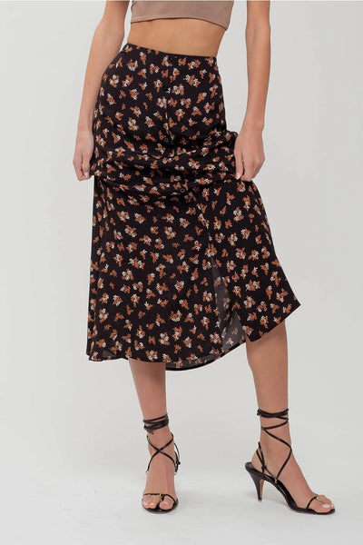 Floral Button Skirt