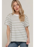 Striped Basic Tee (Sage)