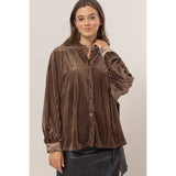 Velvet Button Up