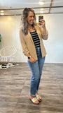 Harley Ruched Sleeve Blazer (Taupe)