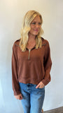 Scuba Girl Quarter Zip (Brown)