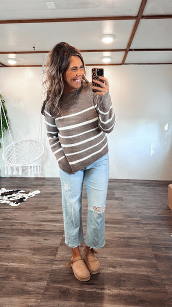 Gabbi Striped Sweater (Taupe)
