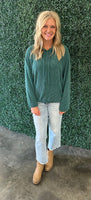 Ribbed Hoodie (Hunter Green)