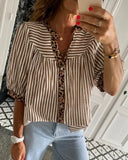 Stripe Cheetah Detail Top