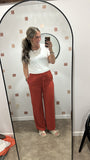 Drawstring Wide Leg (Burnt Orange)
