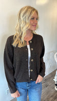 Button Cardigan (Brown)