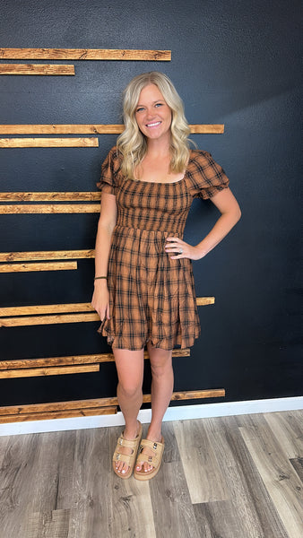 Plaid Smock Dress