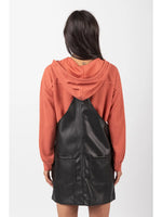 Leather Overall Dress (Black)