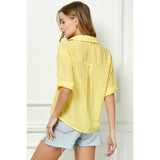 Yellow Button Up Tee