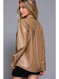Leather Coffee Button Up
