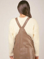 Leather Overall Dress (Brown)
