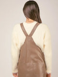 Leather Overall Dress (Brown)