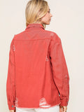 Distressed Dk Red Jacket