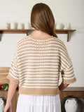Crochet Striped Button Up