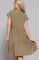 Tencel Tiered Dress (Olive)