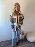 Camel Plaid Corded Jacket