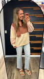 Colorblock Snap Sweater