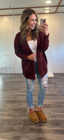 Ultimate Cozy Cardigan (burgundy)