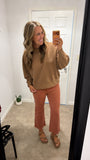 Ribbed Camel Pullover (Fudge)