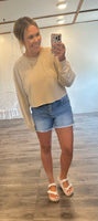 Riley Crop Sweater (Taupe)