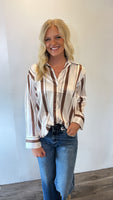 Striped Button Up (Brown)