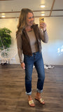 Layering Striped Top (Brown)