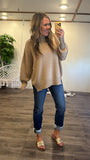Julie Ribbed Sweater (Beige)