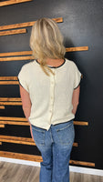 Contrast Knit Sweater (White)