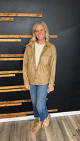Leather Coffee Button Up