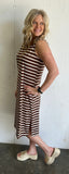 Brown Striped Dress