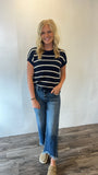 April Striped Top (Navy)