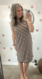 Brown Striped Dress