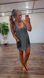 Striped Crotchet Detail Tennis Dress